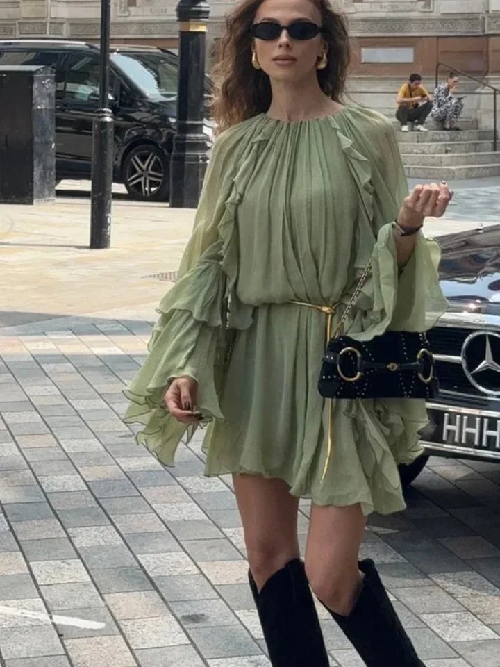 Women's Long Sleeve Ruffle Maxi Dress – view 5