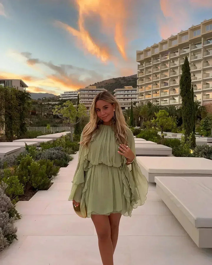 Women's Long Sleeve Ruffle Maxi Dress – view 7