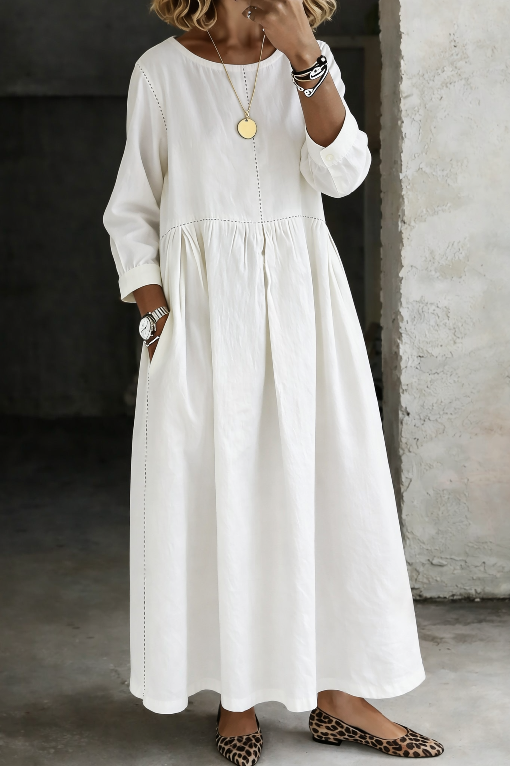 Women's Longline Long Sleeve Maxi Dress – view 3