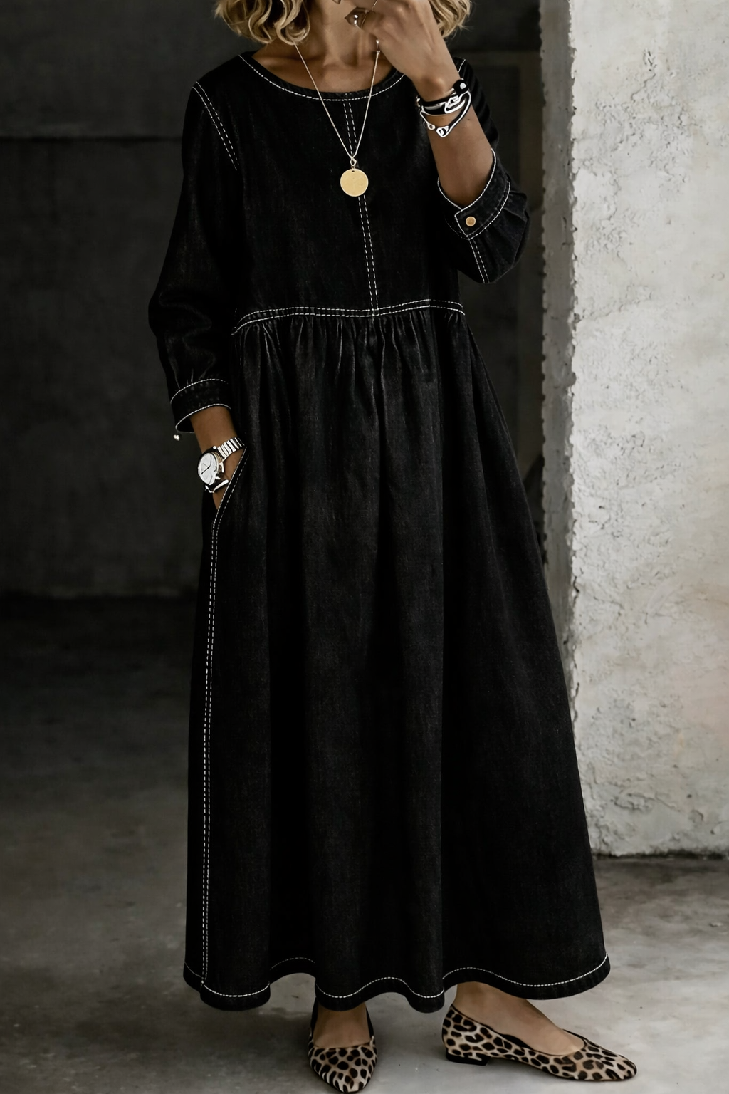 Women's Longline Long Sleeve Maxi Dress – view 4