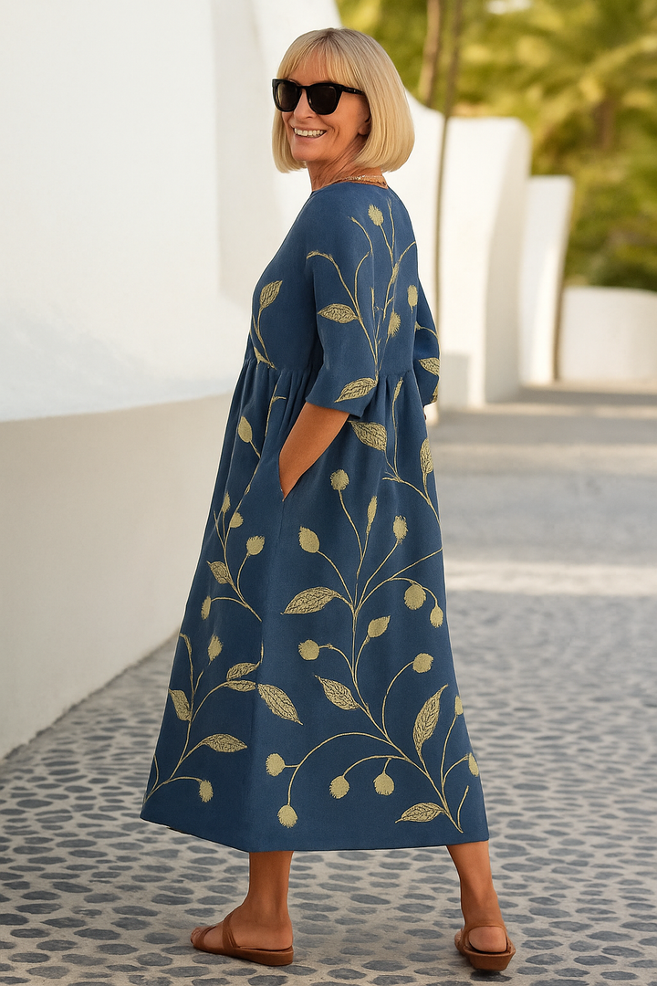 Women's Loose Fit Floral Midi Dress - photo 2