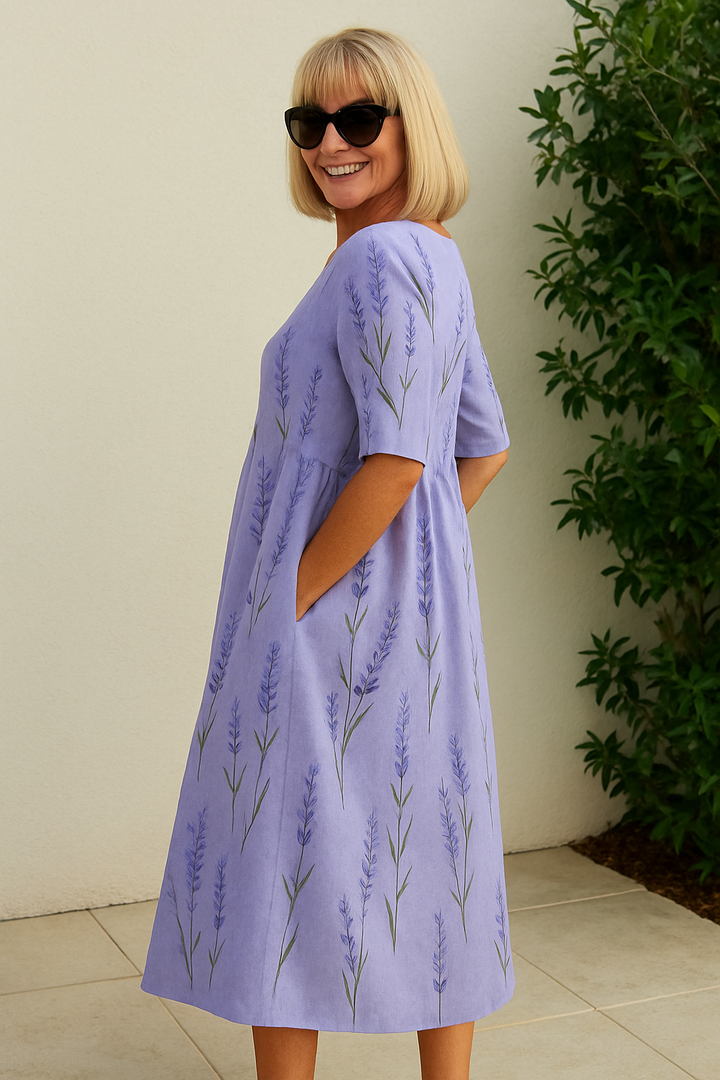 Women's Loose Fit Floral Midi Dress - photo 4
