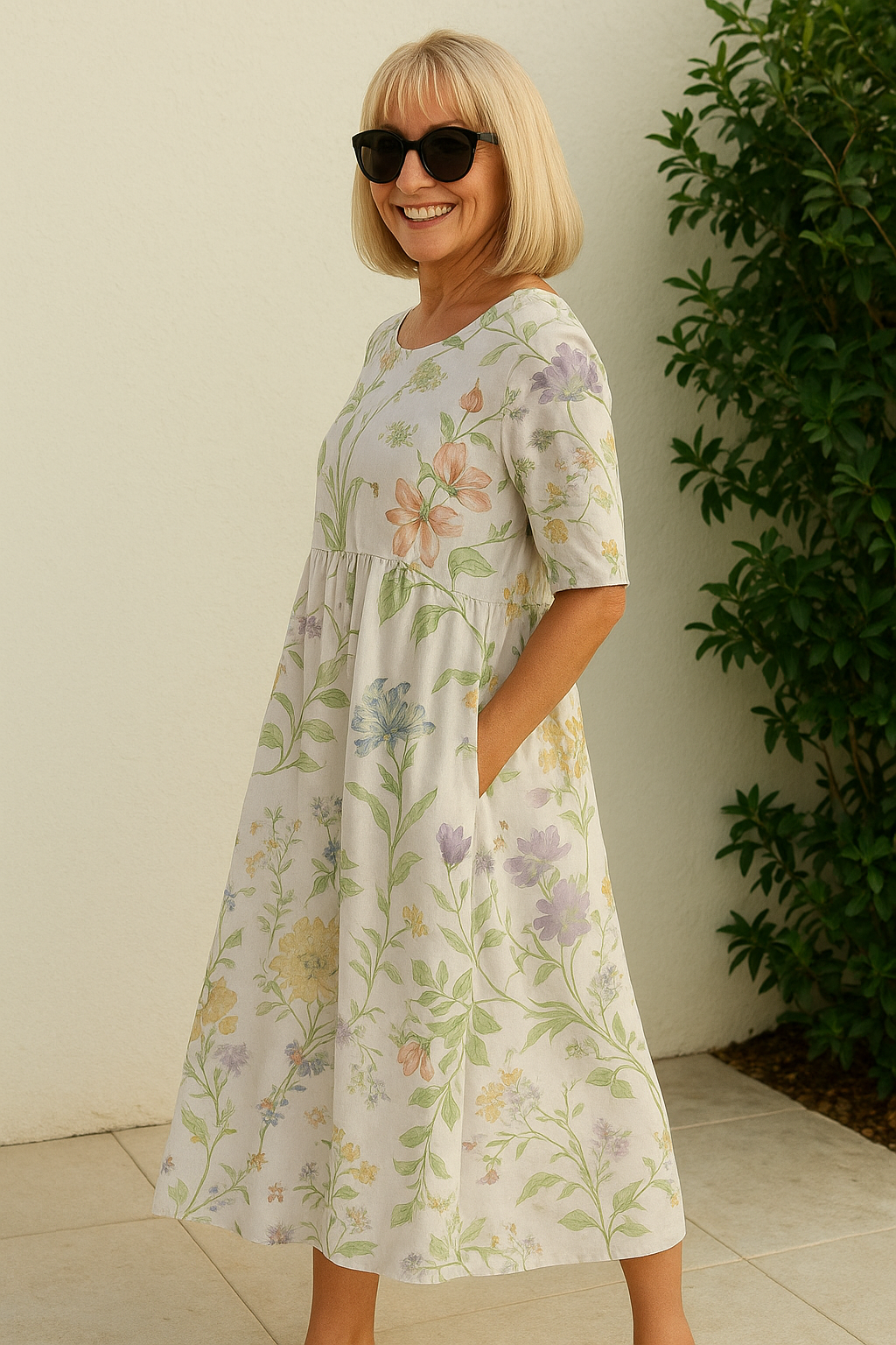 Women's Loose Fit Floral Midi Dress - photo 5
