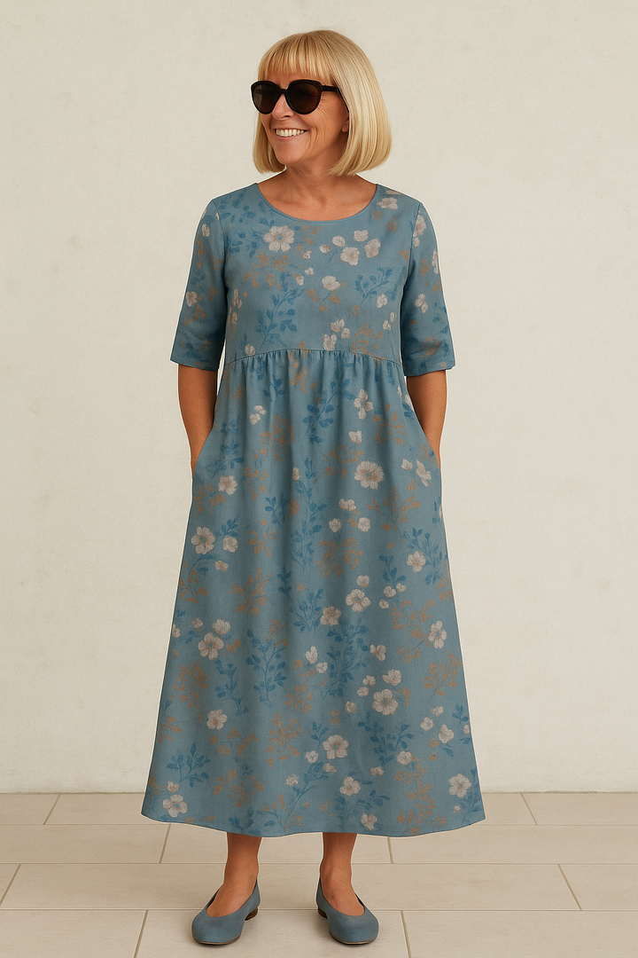 Women's Loose Fit Floral Midi Dress - photo 6