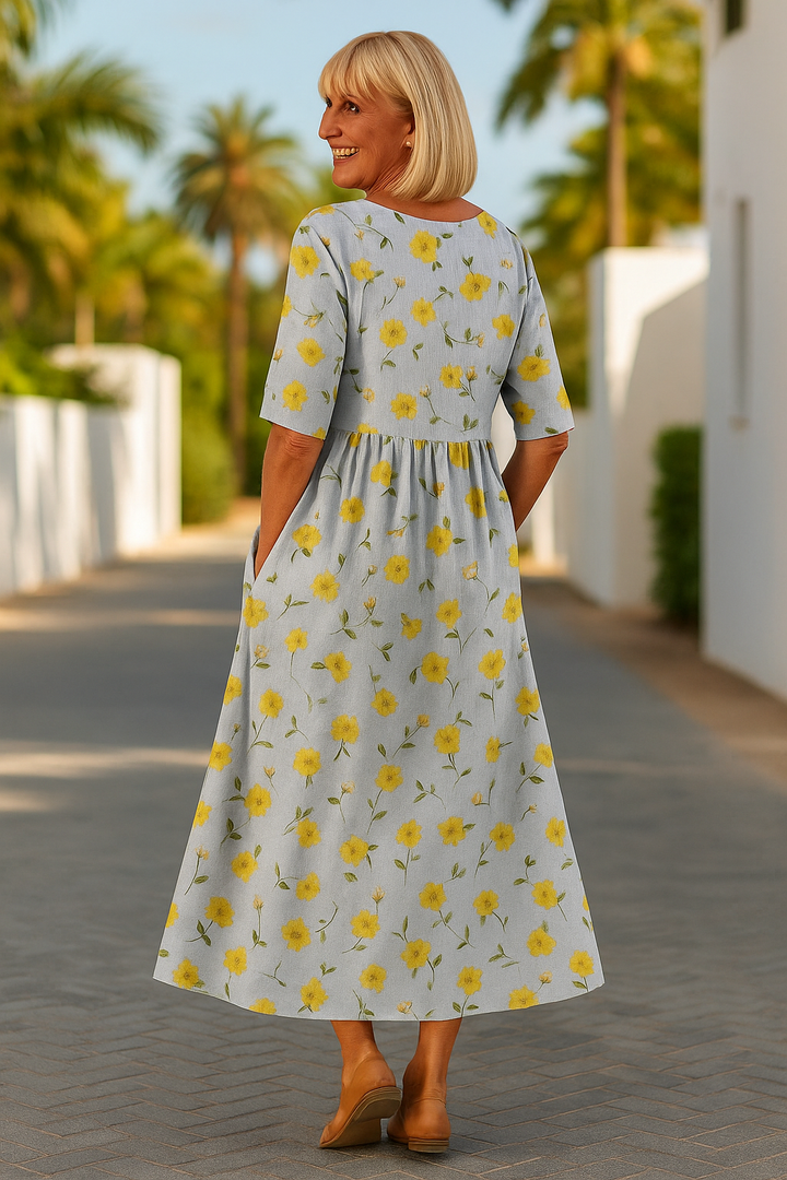 Women's Loose Fit Floral Midi Dress - photo 8