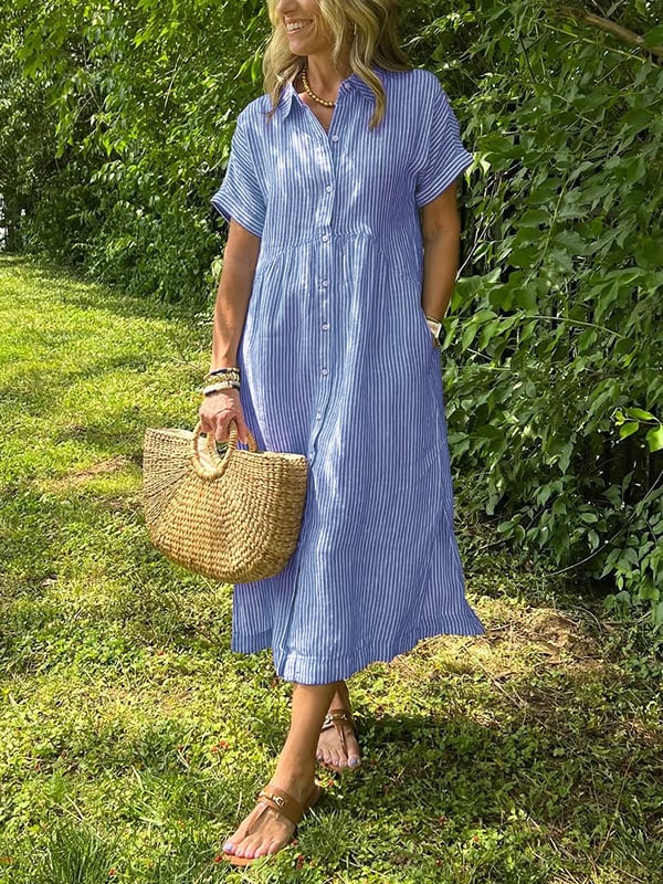 Women's Maxi Dress with Short Sleeves