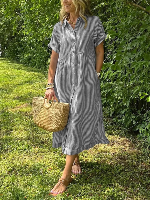 Women's Maxi Dress with Short Sleeves