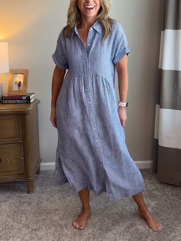 Women's Maxi Dress with Short Sleeves