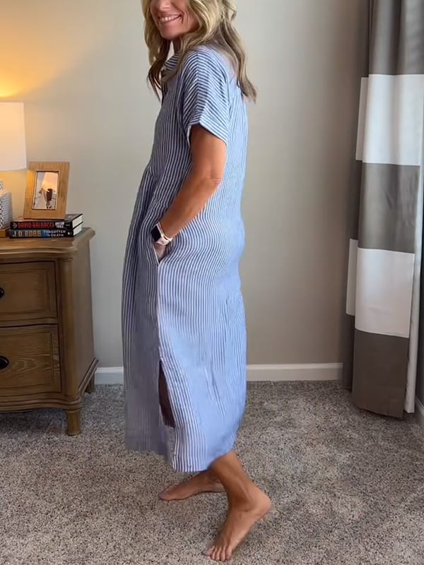 Women's Maxi Dress with Short Sleeves
