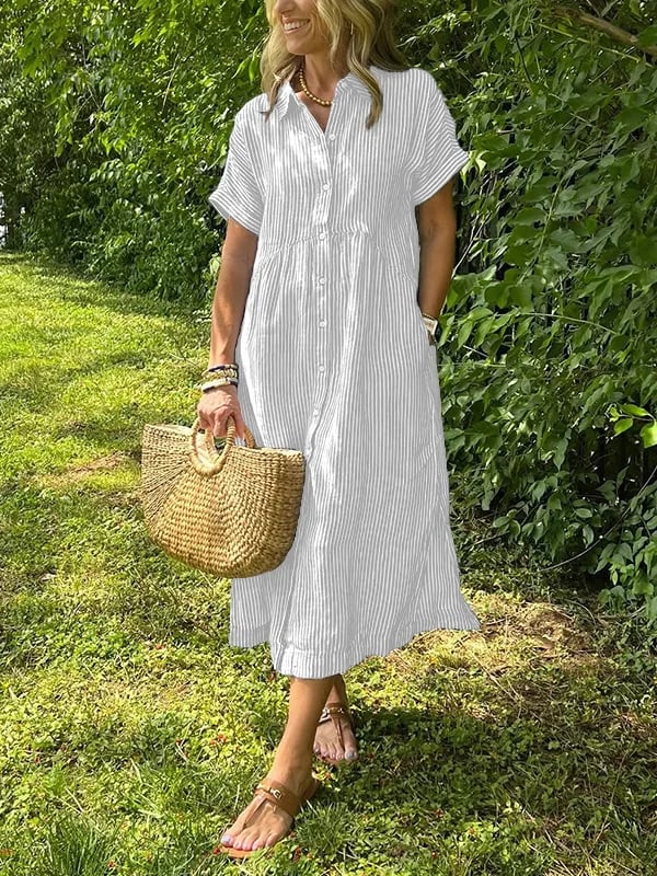 Women's Maxi Dress with Short Sleeves