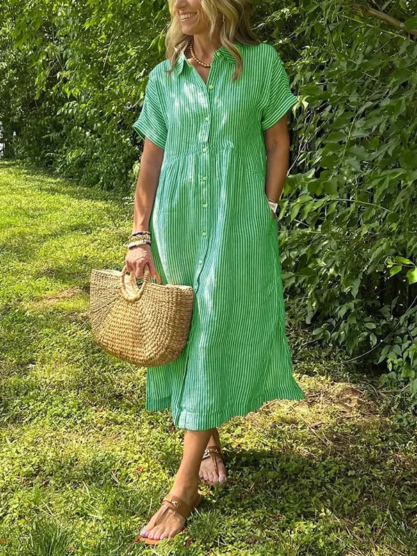 Women's Maxi Dress with Short Sleeves