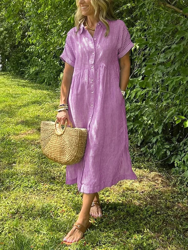 Women's Maxi Dress with Short Sleeves