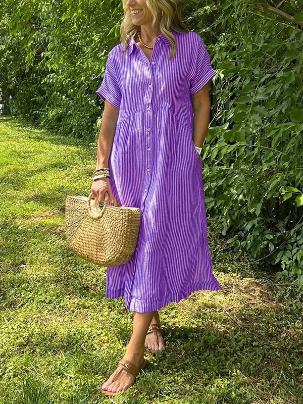 Women's Maxi Dress with Short Sleeves