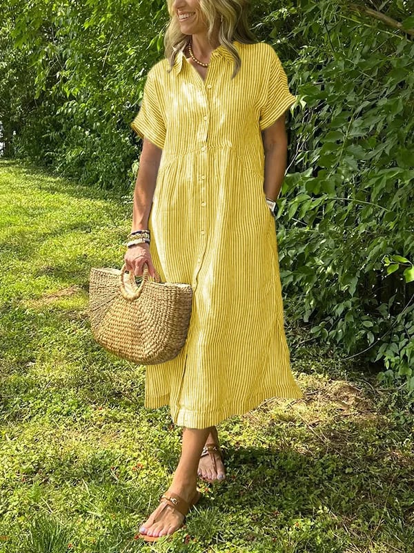Women's Maxi Dress with Short Sleeves