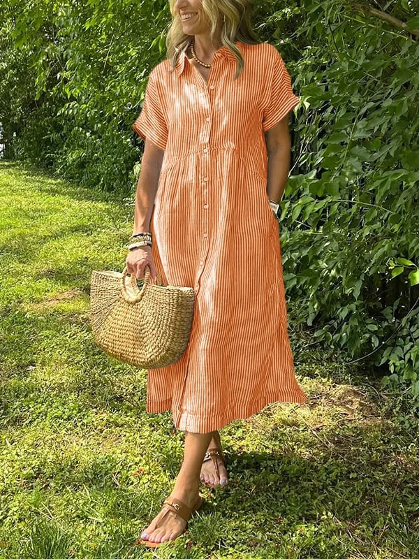 Women's Maxi Dress with Short Sleeves