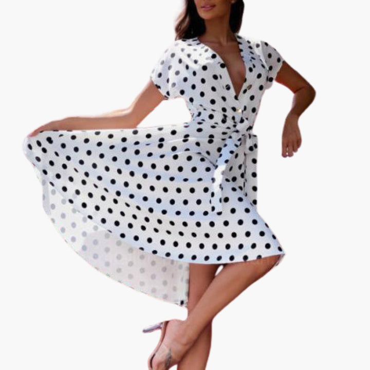 Women's Midi Dress with Short Sleeves