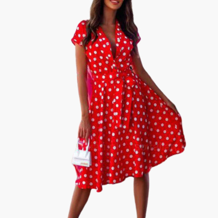 Women's Midi Dress with Short Sleeves