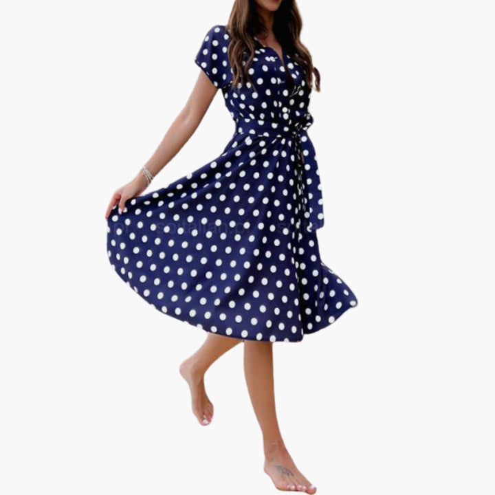 Women's Midi Dress with Short Sleeves