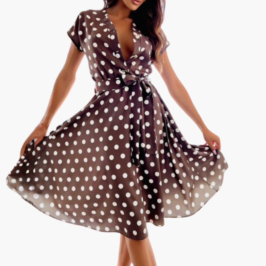 Women's Midi Dress with Short Sleeves