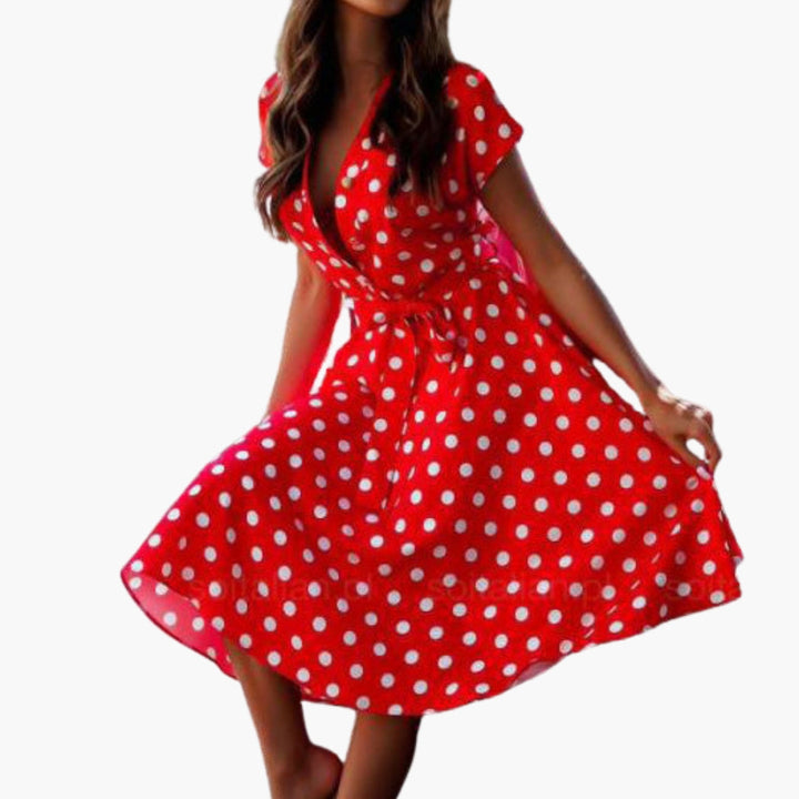 Women's Midi Dress with Short Sleeves