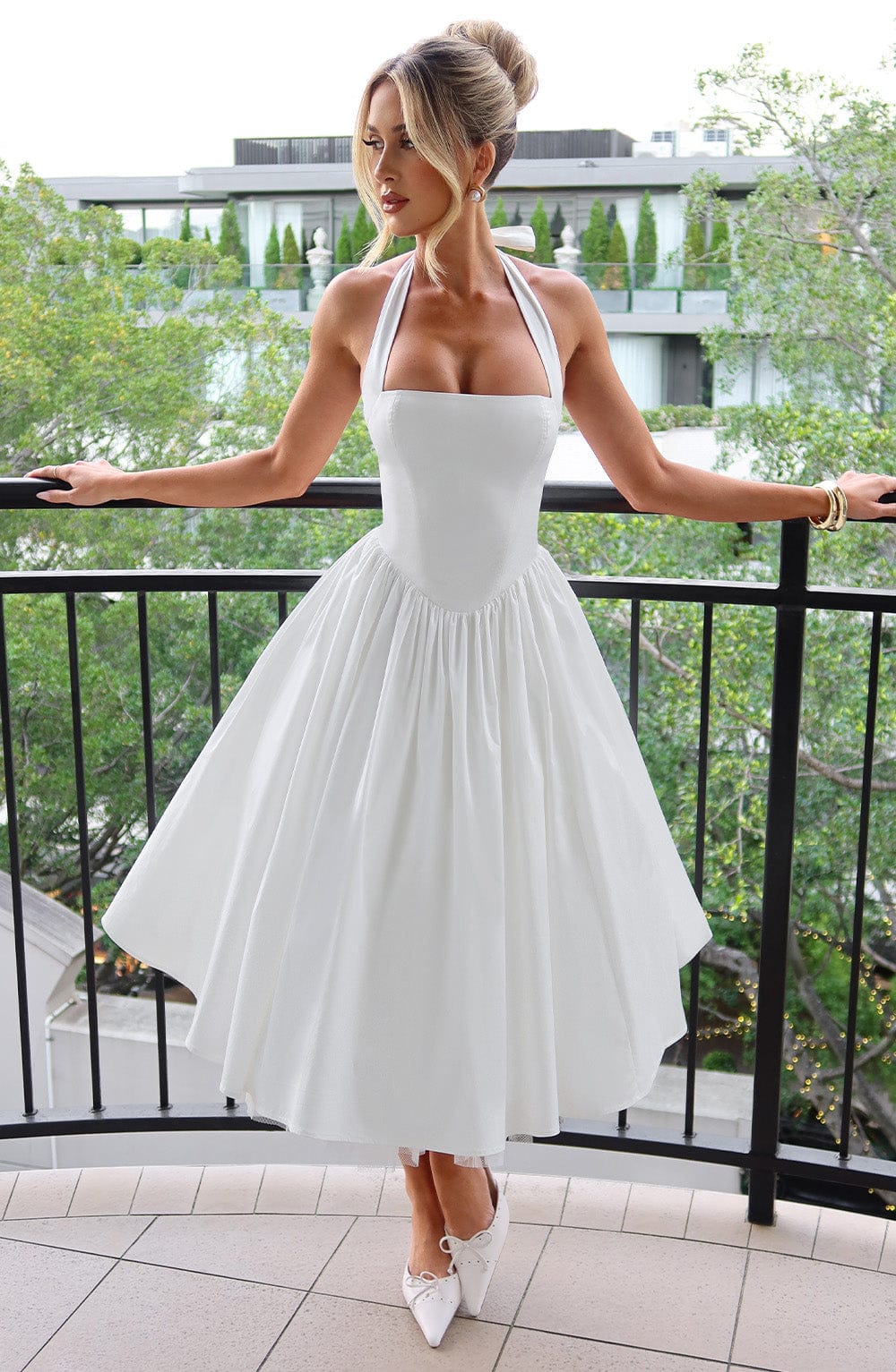 Women's Midi Dress with Straps