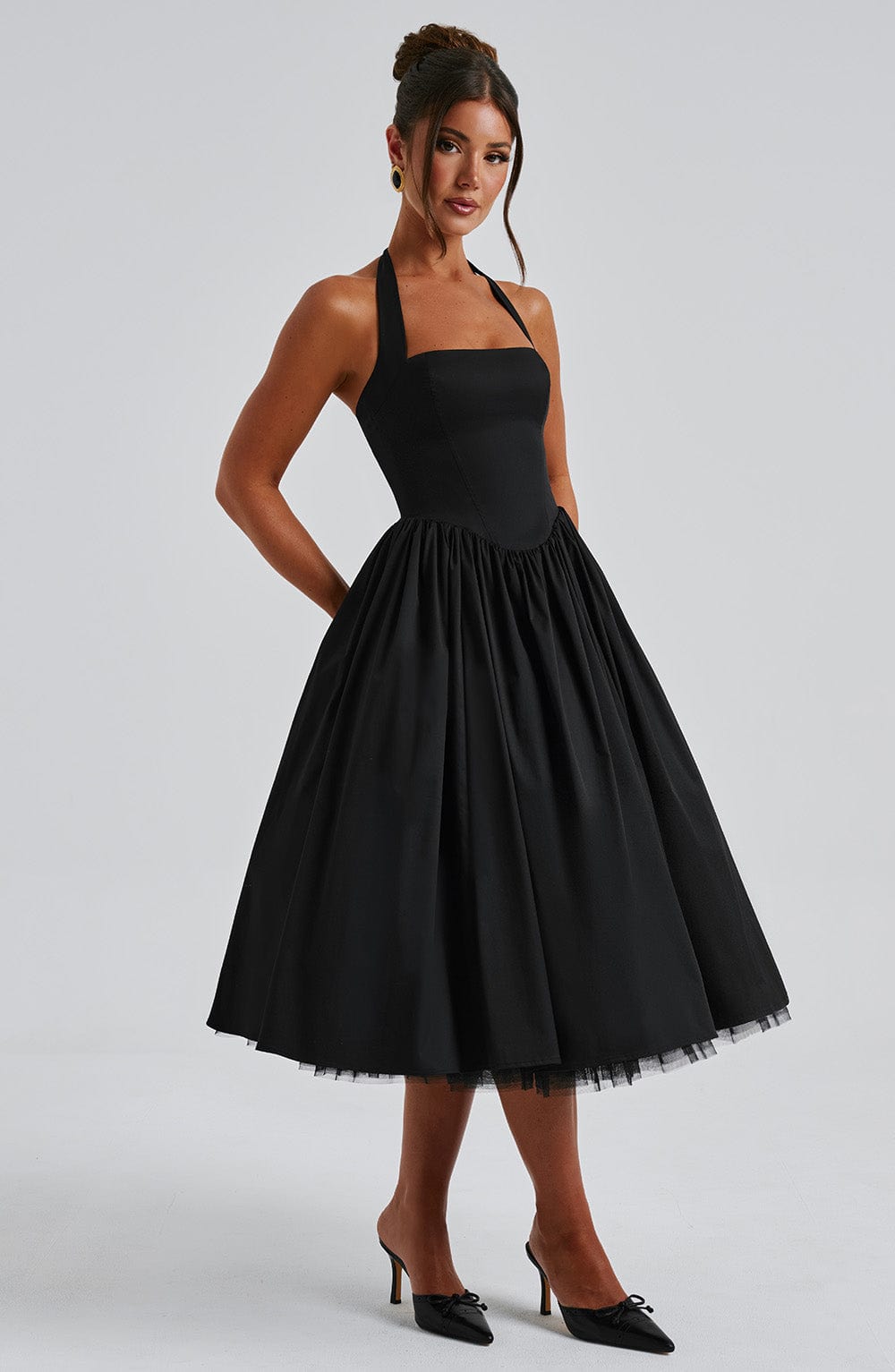 Women's Midi Dress with Straps