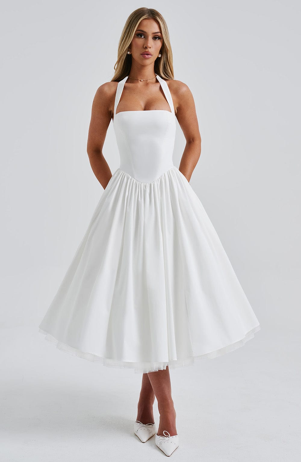 Women's Midi Dress with Straps