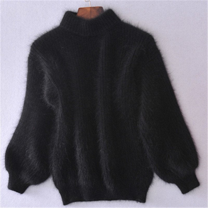 Women's Mock Neck Jumper with Volume Sleeves - photo 3