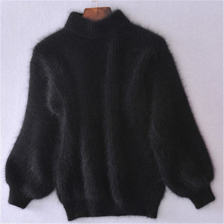 Women's Mock Neck Jumper with Volume Sleeves - photo 3