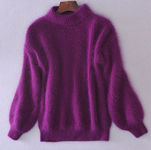 Women's Mock Neck Jumper with Volume Sleeves - photo 6