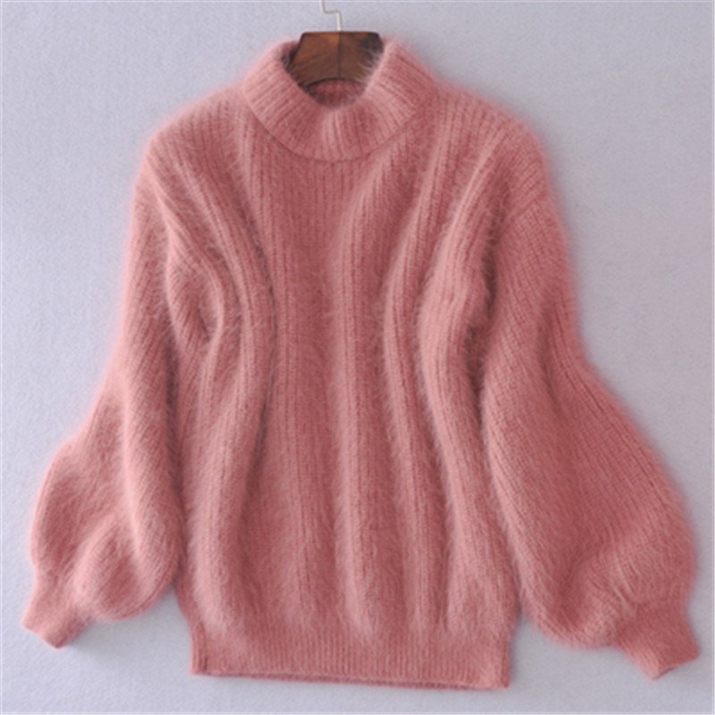 Women's Mock Neck Jumper with Volume Sleeves - photo 8