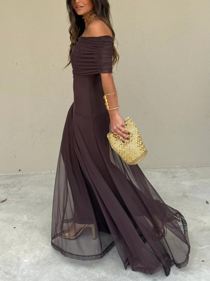 Women's Occasion Maxi Dress with Mesh Overlay - photo 4