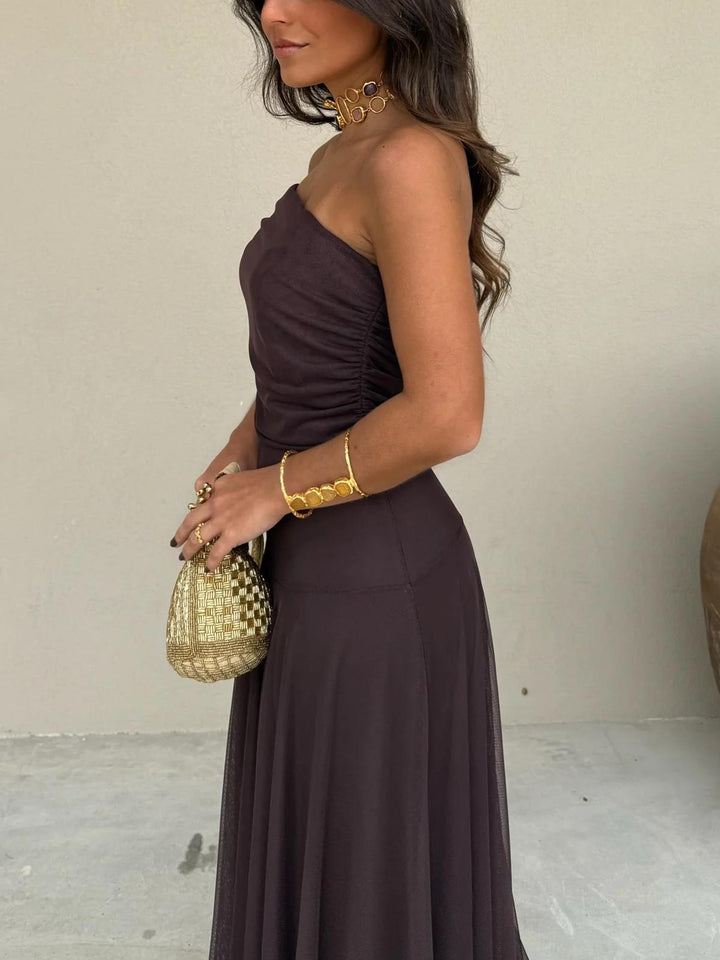 Women's Occasion Maxi Dress with Mesh Overlay - photo 7