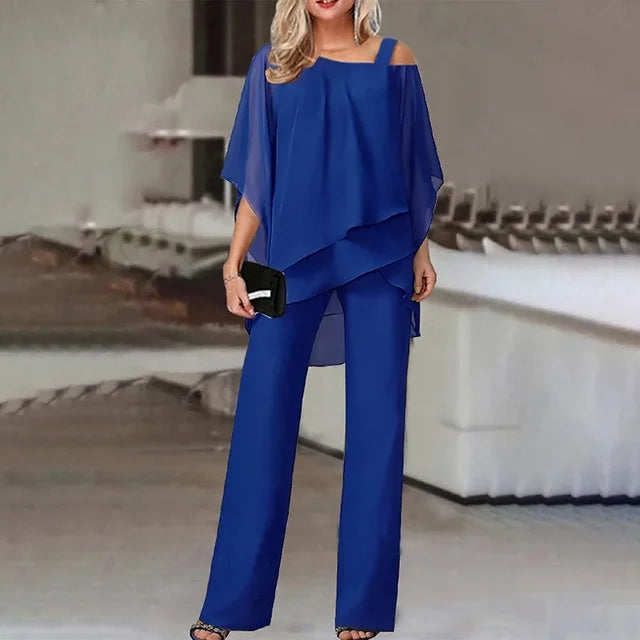 Women's Off Shoulder Top and Wide Trouser Set - photo 2