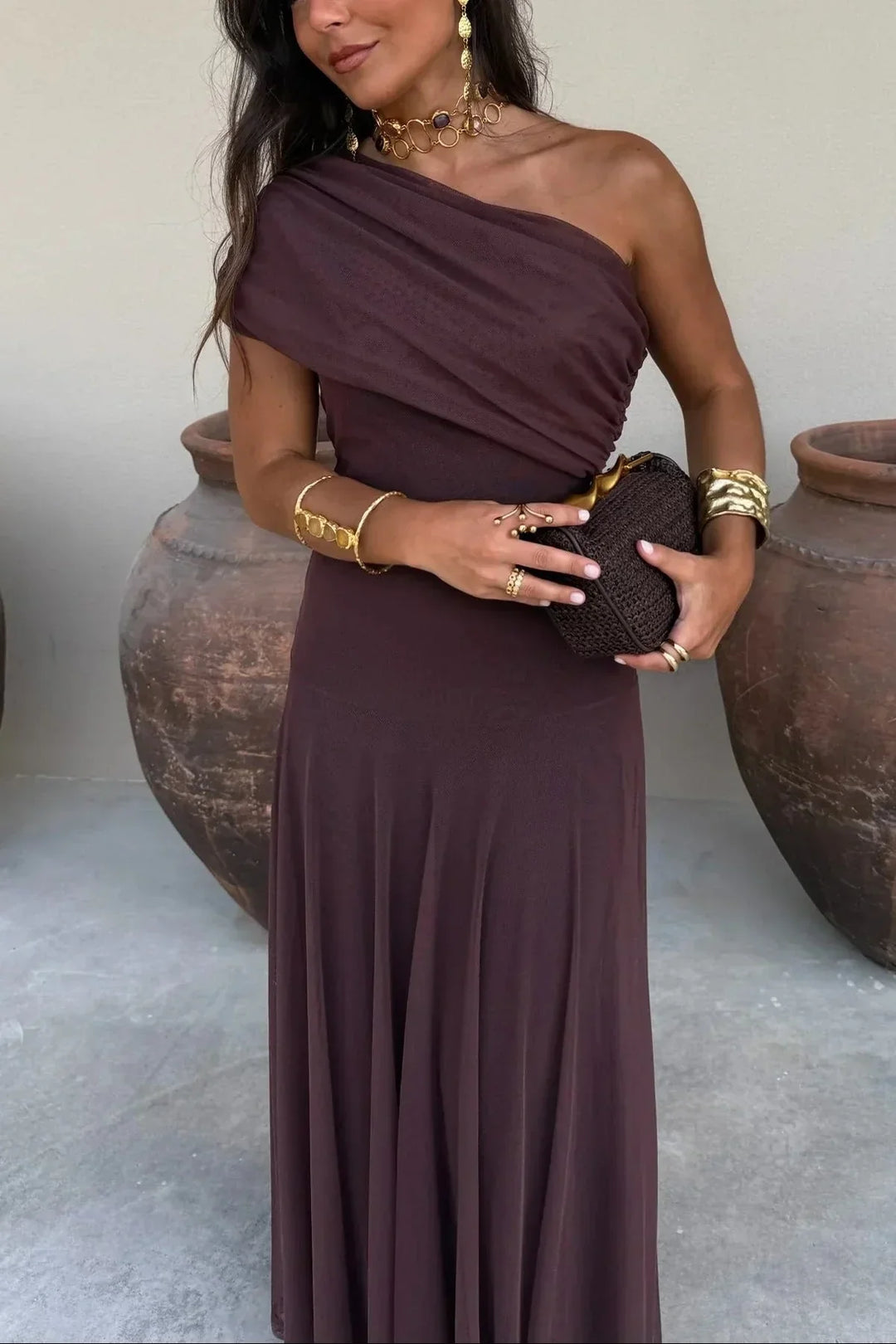 Women's One Shoulder Maxi Dress for Occasions - photo 1