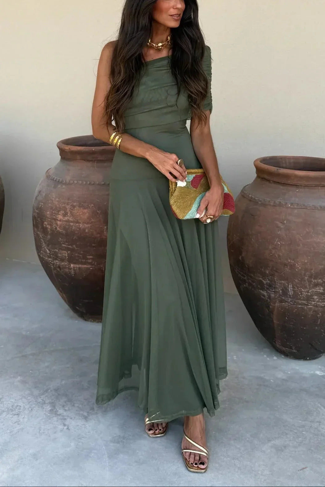 Women's One Shoulder Maxi Dress for Occasions - photo 10