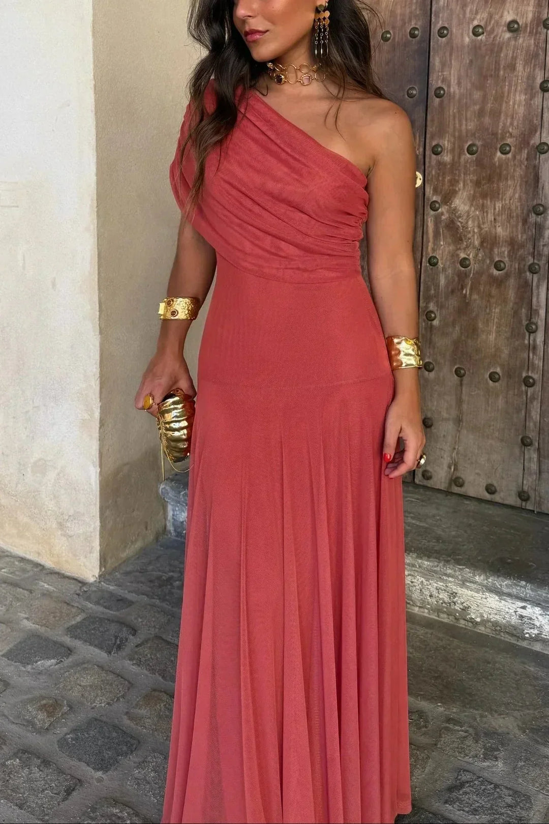 Women's One Shoulder Maxi Dress for Occasions - photo 5