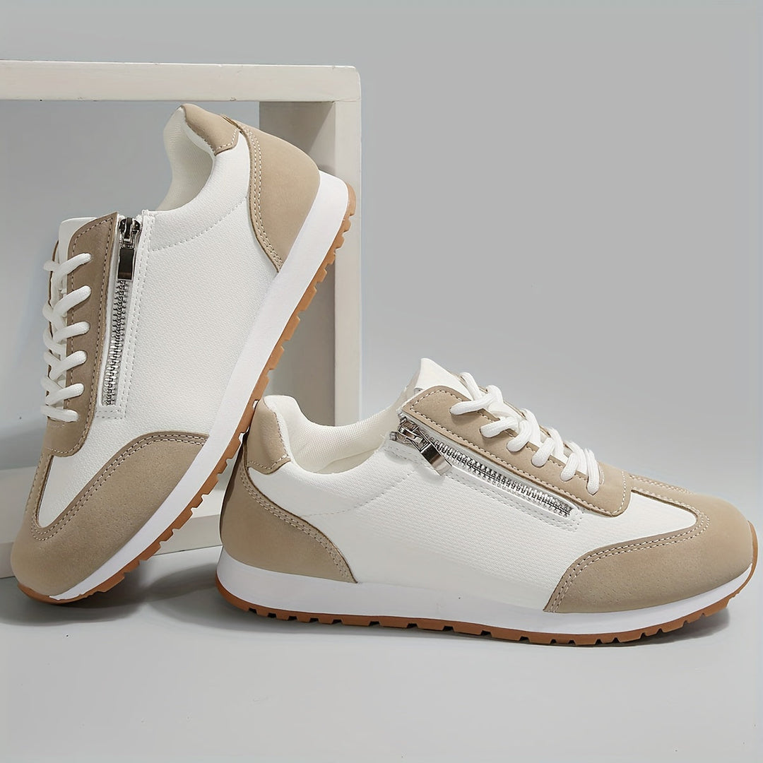 Erin - Women's Orthopedic Lace Up Trainers with Suede Panels