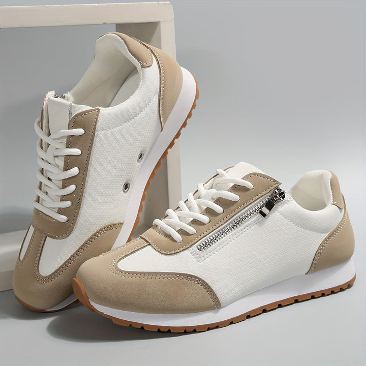 Erin - Women's Orthopedic Lace Up Trainers with Suede Panels