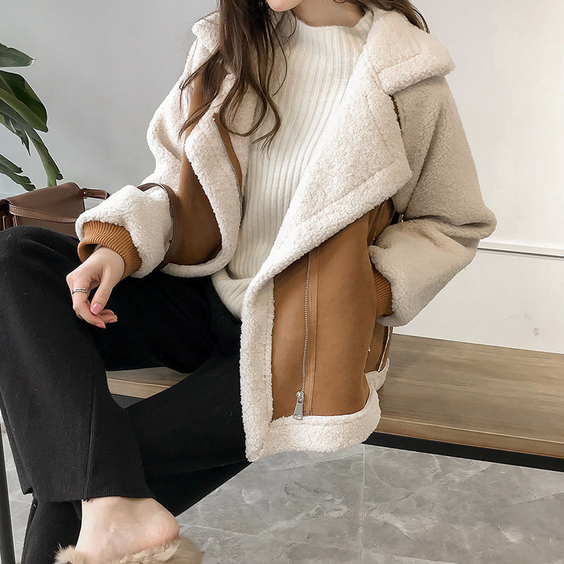 Women's Oversized Aviator Jacket with Sherpa Lining - photo 1