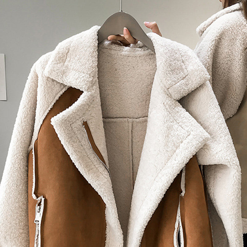 Women's Oversized Aviator Jacket with Sherpa Lining - photo 2