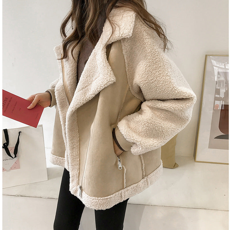 Women's Oversized Aviator Jacket with Sherpa Lining - photo 4