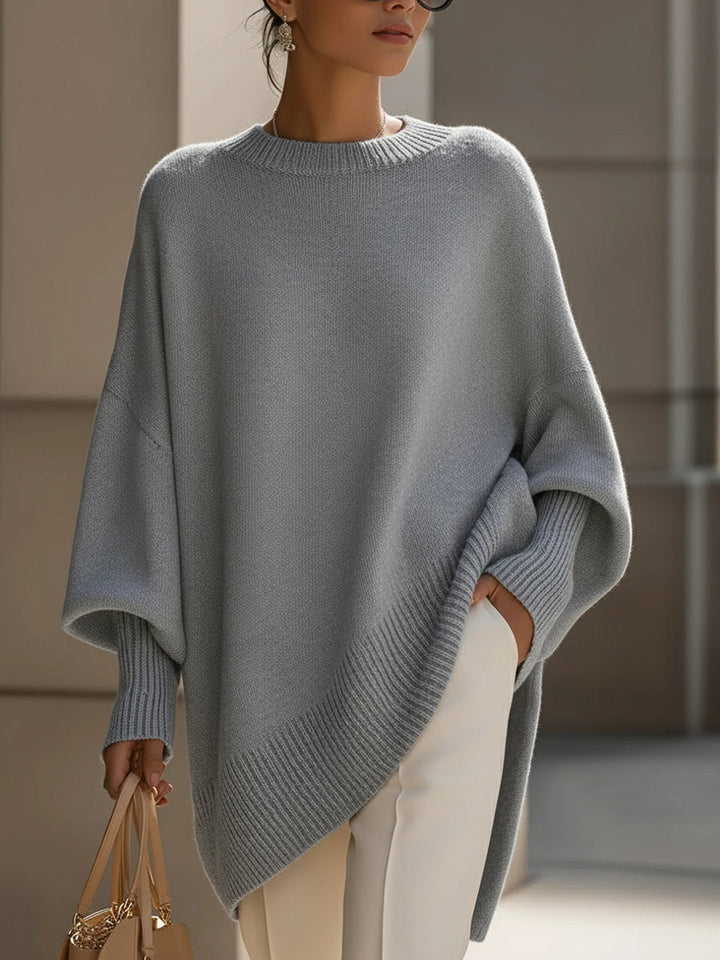 Women's Oversized Batwing Knit Poncho Sweater - photo 7