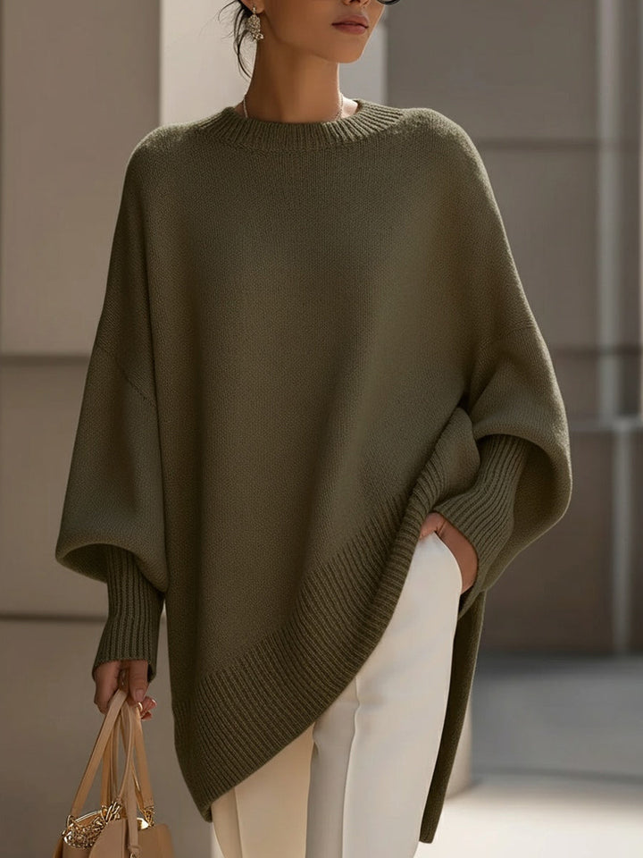 Women's Oversized Batwing Knit Poncho Sweater - photo 9