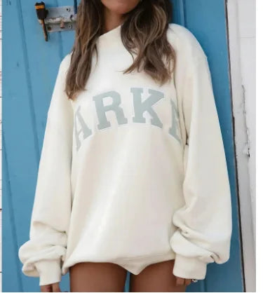 Women's Oversized Graphic Jumper with Long Sleeves