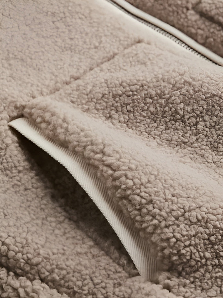 Women's Oversized Teddy Coat with Lapel Collar - photo 3