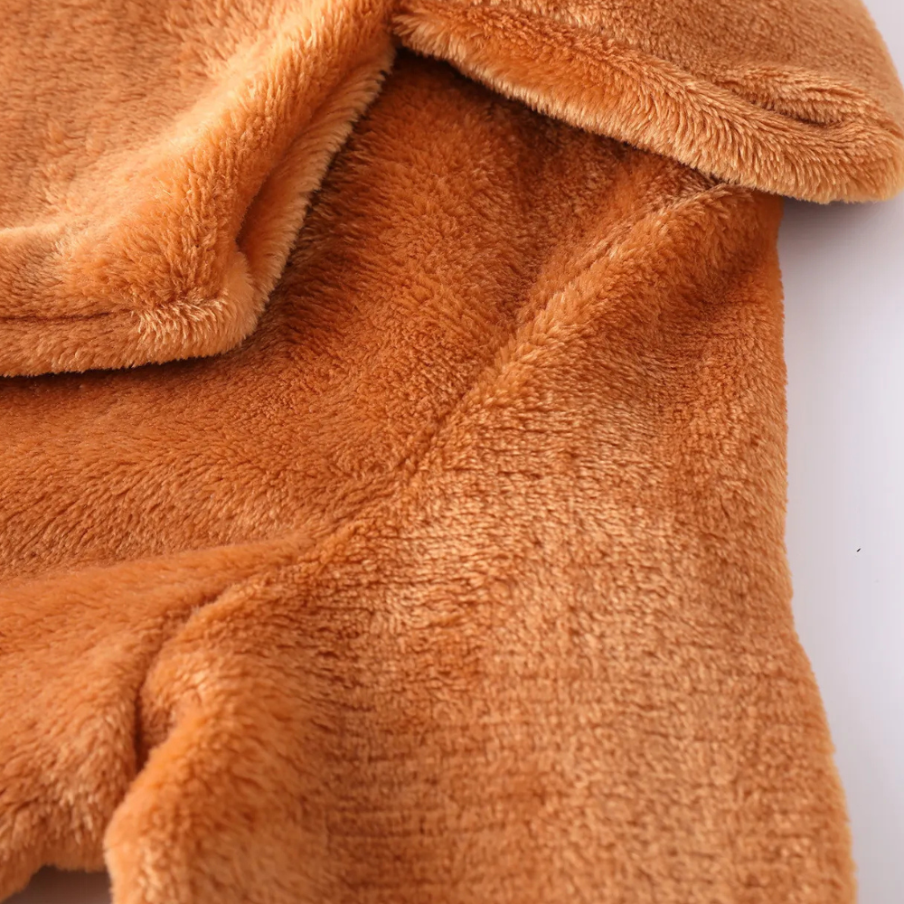 Women's Plush Teddy Coat with Lapel Collar
