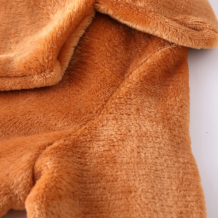 Women's Plush Teddy Coat with Lapel Collar