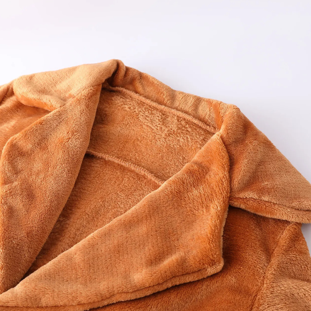 Women's Plush Teddy Coat with Lapel Collar