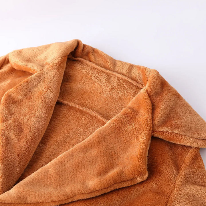 Women's Plush Teddy Coat with Lapel Collar